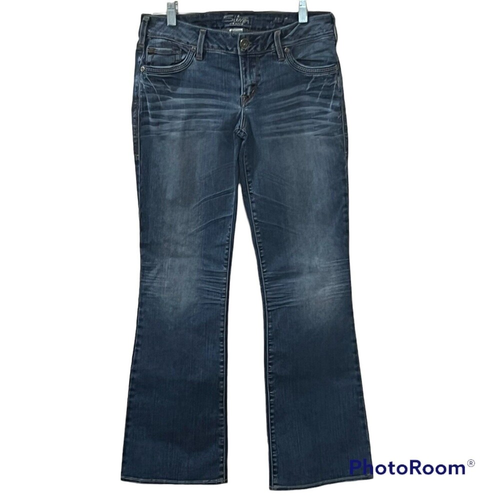 Silver Jeans Womens Aiko Bootcut Denim Jeans Low Rise Embroidered Sz W28/L31